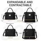 Large Travel Duffle Bag Expandable Carry On Weekender for Women 18x14x8 (A54-Black / X-large)