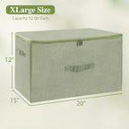 Fabric Storage Bins with Zipper Lids (Green / Extra Large (Pack of 2))