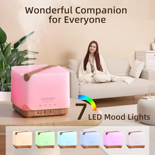 Essential Oil Diffuser for Home Large 700 ml Humidifier (Light Wood)