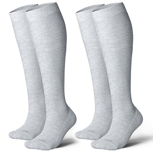Cotton Compression Socks for Women Men 20 (2 Pairs-grey / Medium-Large)