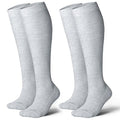Cotton Compression Socks for Women Men 20 (2 Pairs-grey / Small-Medium)