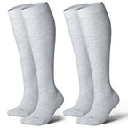 Cotton Compression Socks for Women Men 20 (2 Pairs-grey / Small-Medium)