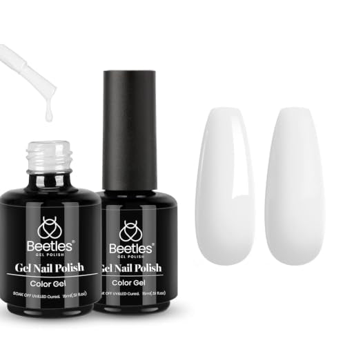 Beetles White Gel Polish Set (A - Creme White | 2Pcs White)