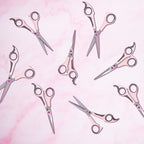 Cricket Style Xpress Pretty Daze Hair Cutting Scissors - Sharp Micro-Serrated Beveled Blades, Stainless Steel Shears Hair Scissors - Wet & Dry Use, Barber Accessories - 5.75", Soft Pink and Gray