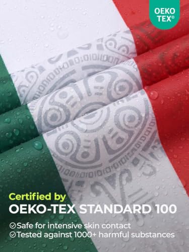 Adult Rain Poncho Waterproof Hooded Raincoat Lightweight Packable (One Size / Mexican Flag 1 Pack)