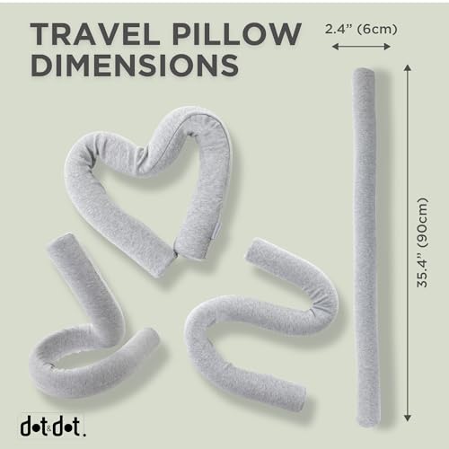 Twist Memory Foam Travel Pillow for Neck (Silver / Extra Large (35" w/ cord))