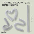 Twist Memory Foam Travel Pillow for Neck (Silver / Extra Large (35" w/ cord))