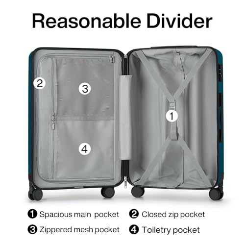 Luggage Sets 2 piece Carry On Luggage with Wheels PC Hard Shell Suitcases Lightweight Checked Travel Luggage Large Travel Suitcase Woman Men 20 (2 Pc Set (20/29) / Caribbean Blue)