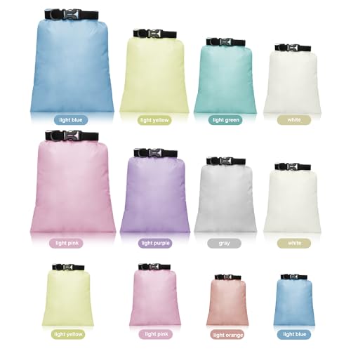 12 Pcs 6 12 Pcs Waterproof Dry Bags (Pastel)