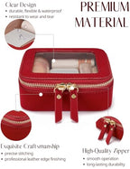 Small Clear Makeup Bag for Purse (Red / Mini Chic)