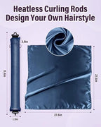 Heatless Hair Curler Overnight Curls (Navy blue(Pack of 3))