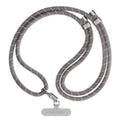 8mm Rope Cross Body Strap with Card (8mm / Charcoal With Silver Clasp)