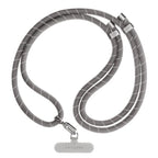 8mm Rope Cross Body Strap with Card (8mm / Charcoal With Silver Clasp)