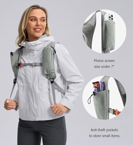 10L Small Hiking Backpack Travel Daypack Lightweight Packable Back Pack for Women Men (Light Grey)