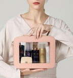 Clear Makeup Bag (Large-Pink)