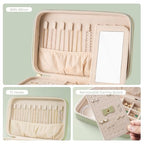 Travel Jewelry Case for Women Girls (Green / Medium (8.46"W*5.71"D*2.17"H))