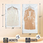 Hanging Vacuum Storage Bags (Clear / 4 Combo)