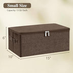 Fabric Storage Bins with Zipper Lids (Coffee / Small (Pack of 3))