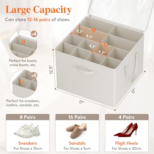 Shoe Storage Organizer for Closet (White)