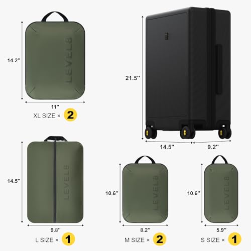 Carry on Luggage 20 Inch with 6 (Black / Carry-On 20 Inch + 6PC)