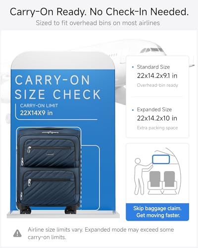 Expandable Softside Carry On Suitcase (Blue Black / Carry-on 20 inch)