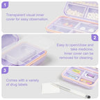 Travel Pill Organizer Box with Medicine Labels Purple (L / Purple)