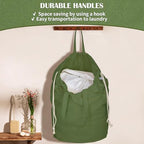 Canvas Laundry Bags with Handles & Square Base 16"Wx16"D x27.6"H (ArmyGreen L+| Square Base / 16"Wx16"Depthx27.6"H)