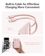 Mini Portable Charger with Built (Pink)