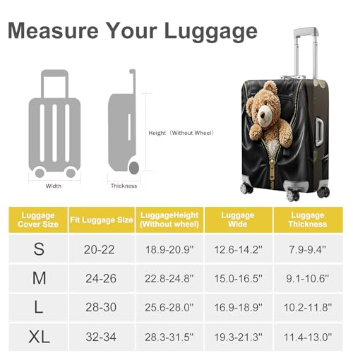 Teddy Bear Luggage Cover (#140 / XL(fits 32-34Inch suitcase))