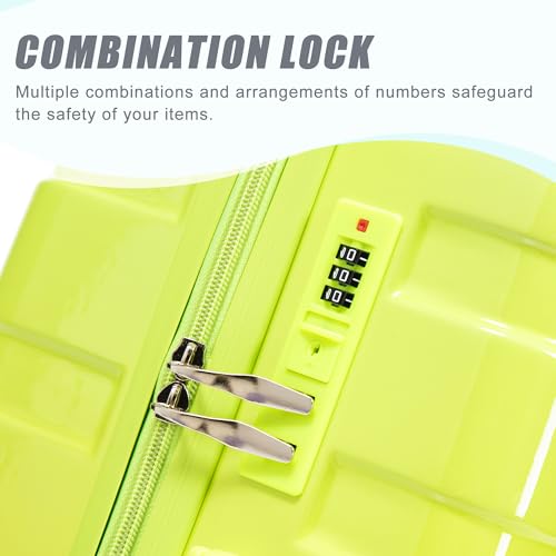 3 Piece Luggage Sets (Green+Yellow)