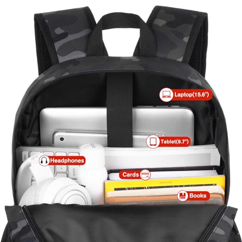 17 Inch School Backpack (17.3 inch / Camouflage Black)
