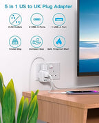 US to UK Ireland Travel Plug Adapter (Type G - UK Ireland)
