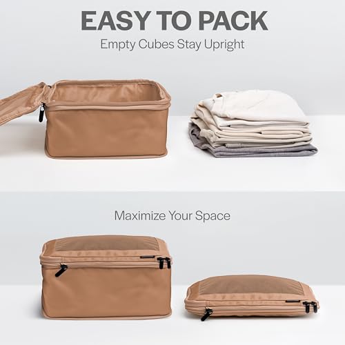 Compression Packing Cubes for Travel (2-Pack / Mocha)