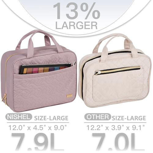Travel Toiletry Bag for women (Large / Peach Pink)