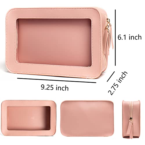 Clear Makeup Bag Organizer (Pink C)