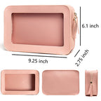 Clear Makeup Bag Organizer (Pink C)