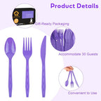 90 Pieces Purple Plastic Cutlery Set (Purple)