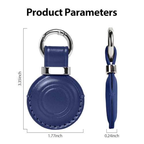 Leather Holder Keychain for AirTag 2nd Gen (A5-Black/Blue/Green/Vintage)