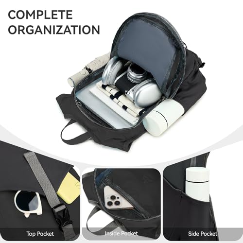 15L Small Hiking Backpack for Men Women Lightweight Packable Backpack Foldable Casual Daypack for Camping Travel Outdoor (Black)