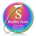 Custom Stainless Steel Luggage Tags (Elegant Circle-rainbow)