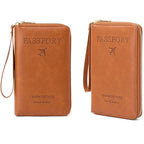 Multi Function RFID Travel Passport Wallet with Phone Pocket (Pink)