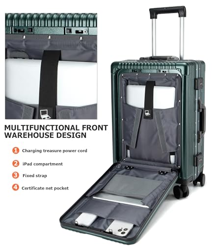 PC Hardside Carry On Luggage (A5-Forest Green (zipperless closure) / 20.8")