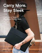 Laptop Carry Sleeve with Stand &Smart Storage for 15" Laptop for Work (Night Black / 15 Inch)
