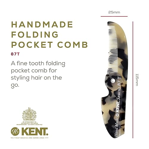 87T TW Handmade Folding Pocket Comb for Men (Pack of 6 / White Tokyo)