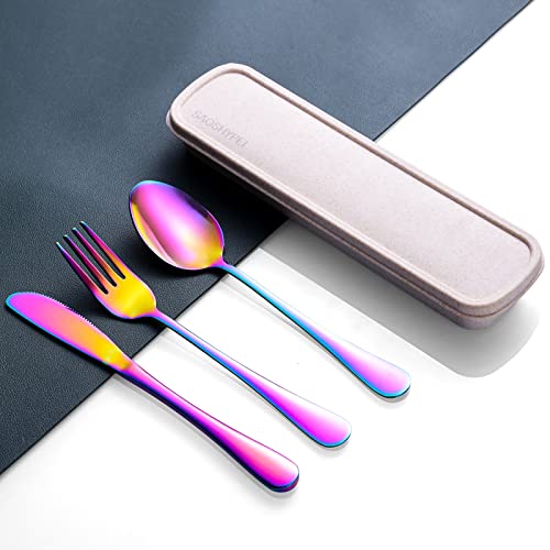 Travel Utensils with Case (Rainbow1)