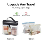 Clear Makeup Bag for Travel (Bright Black / Mixed Size Series (1 Medium + 1 Large))