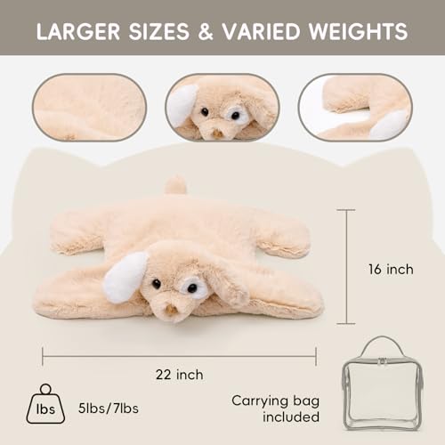 Weighted Lap Pad for Kids 5 lbs (55-beige Puppy Pattern / 22" x 16" | 5lbs)