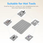 Heat Resistant Mat Oversize Curling Iron Mat Silicone Hot Hair Tools Mat for Hair Straightener (Gray)