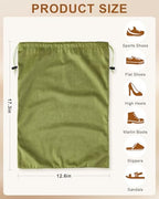 2 Pcs Shoe Bags for Travel (Sage Green / 17.3"x12.6")
