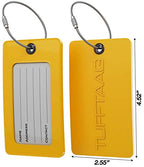 Luggage Tags Business Card Holder by TUFFTAAG (Yellow 2pk / 2 Pack)
